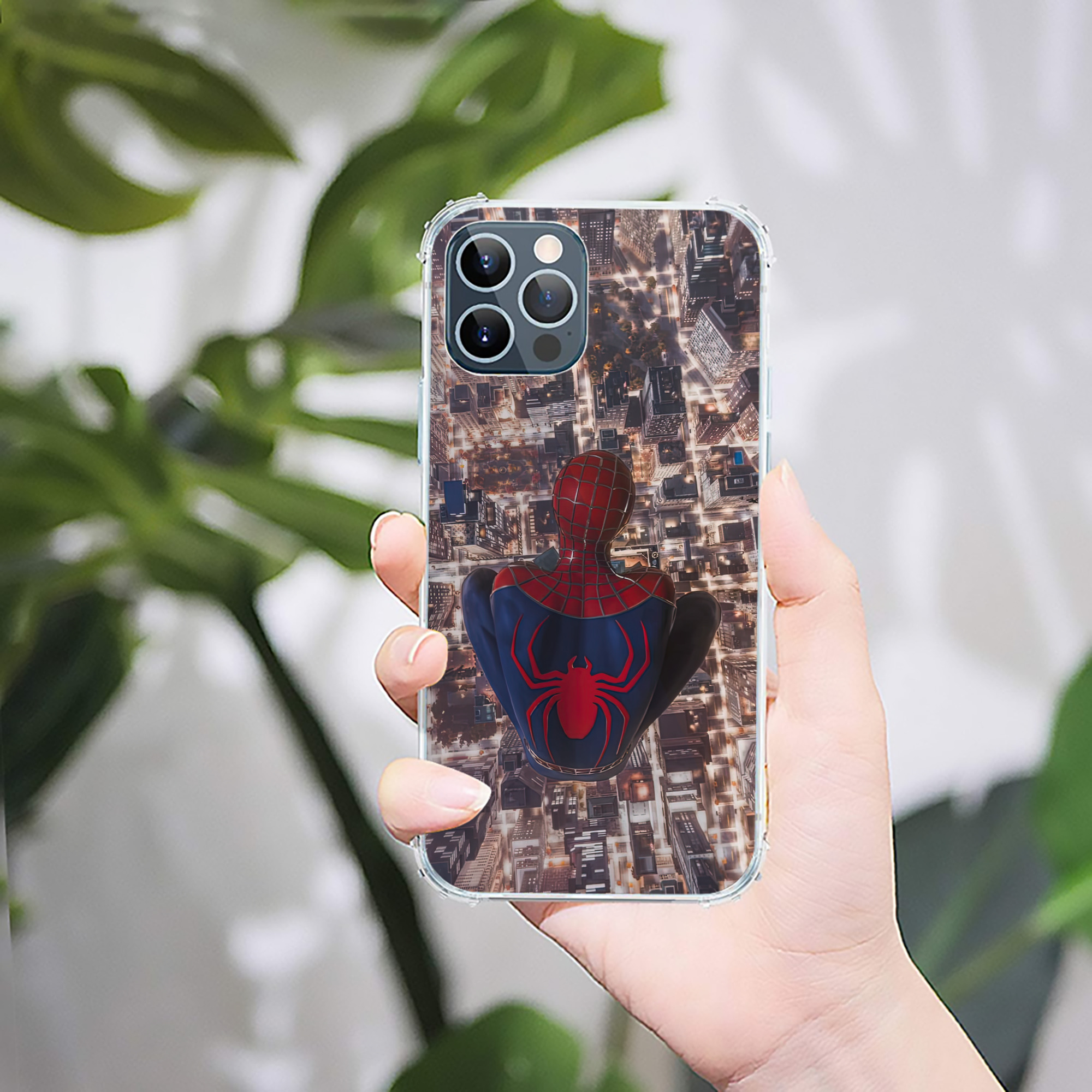 （画像用） Spider Man スパイダーマン 【iPhone 12シリーズ対応】透明スマホケース（クリアソフトケース）